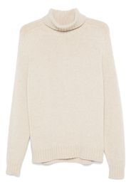 Eric Bompard Rollkragenpullover mit gehämmerten Ärmeln - Nude