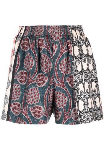 Erika Cavallini silk graphic-print shorts - Blau