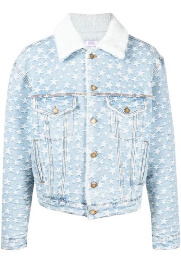 ERL star-jacquard denim jacket - Blau