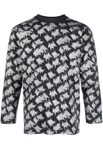 ERL logo-print long-sleeved T-shirt - Schwarz