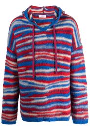 ERL striped fine-knit hoodie - Blau