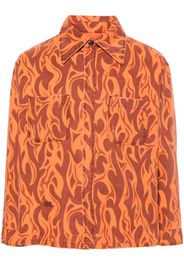 ERL flame-print canvas shirt jacket - Orange