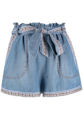 Ermanno Scervino Bestickte Shorts mit Gürtel - Blau