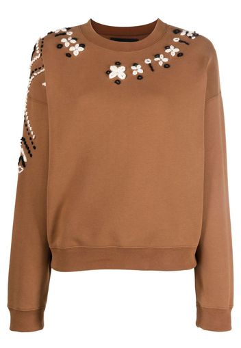 Ermanno Scervino embroidered crew-neck sweatshirt - Braun