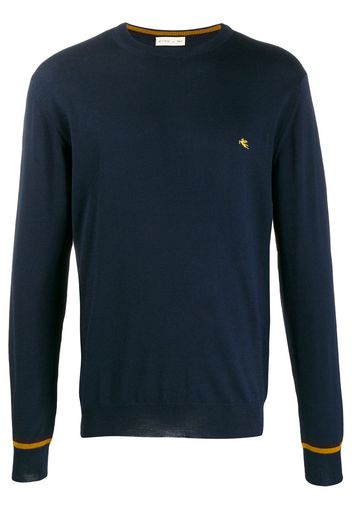 ETRO Pullover mit aufgesticktem Logo - Blau