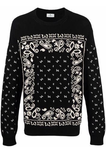 ETRO bandana-embroidered cotton jumper - Schwarz