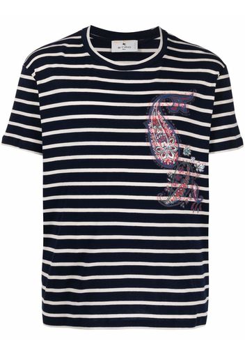 ETRO striped paisley-print T-shirt - Blau