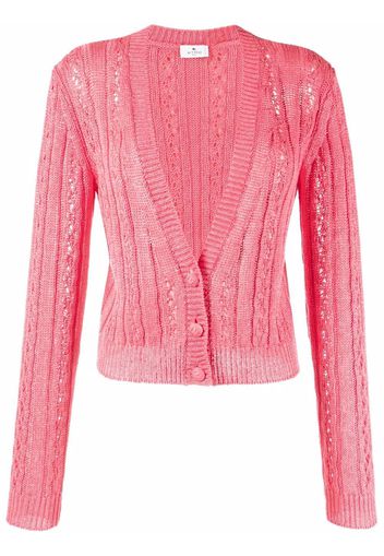 ETRO crotchet-detail knitted cardigan - Rosa