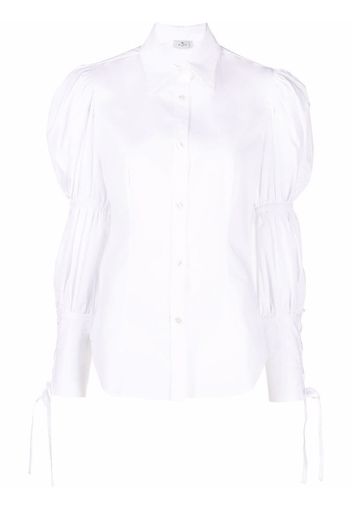 ETRO long puff-sleeved cotton shirt - Weiß