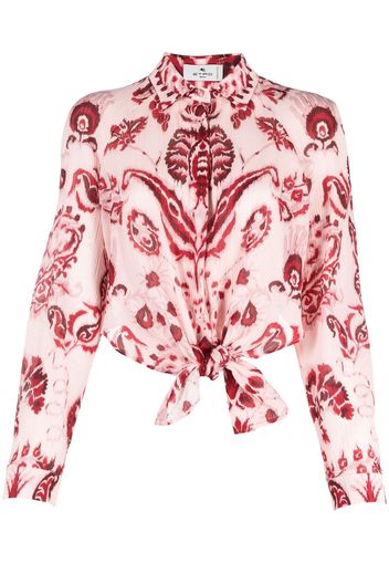 ETRO floral paisley-print cropped shirt - Rosa