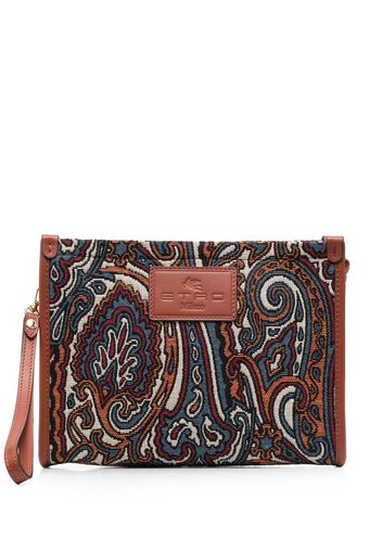 ETRO paisley-print clutch bag - Braun