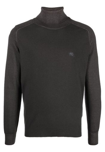 ETRO Rollkragenpullover mit Logo-Stickerei - Grau