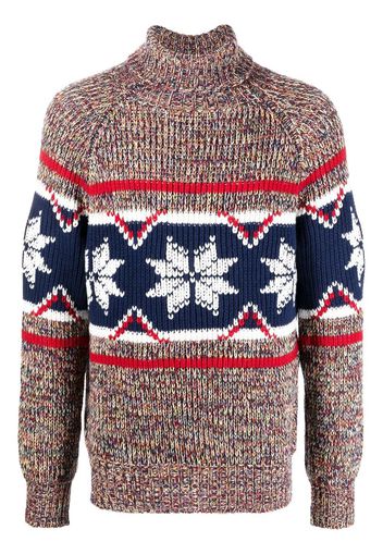 ETRO fairisle roll-neck jumper - Rot