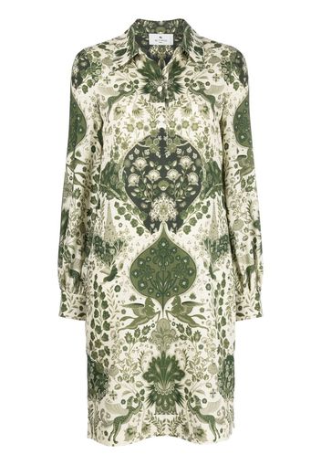 ETRO floral-print shirt dress - Grün