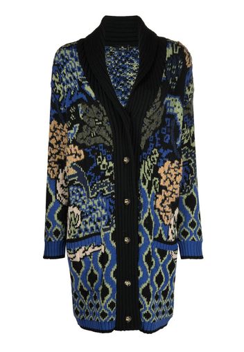 ETRO pattern-embroidered cardigan - Schwarz