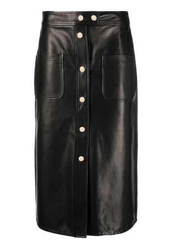 ETRO leather A-line skirt - Schwarz