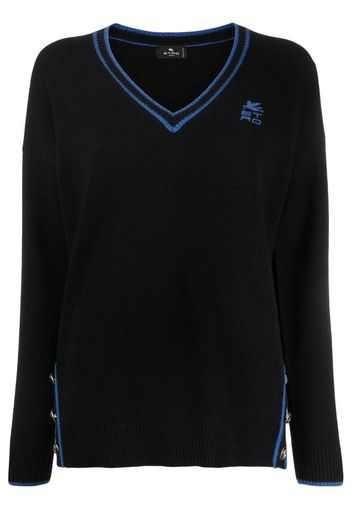 ETRO intarsia-knit logo jumper - Schwarz