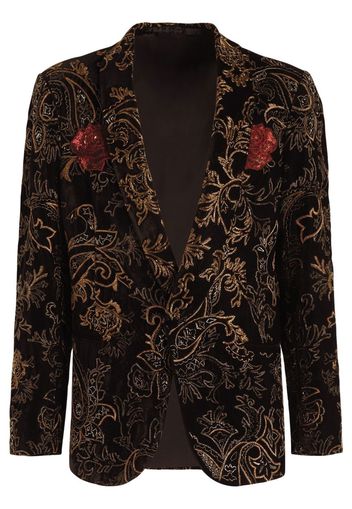 ETRO sequinned floral single-breasted blazer - Schwarz