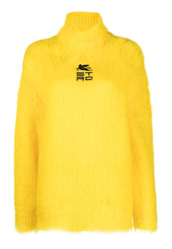 ETRO logo-embroidered roll neck jumper - Gelb