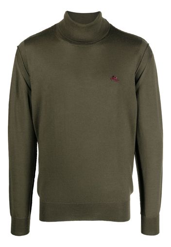 ETRO Rollkragenpullover mit Logo-Stickerei - Grün