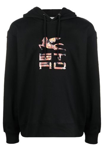 ETRO logo-print detail hoodie - Schwarz