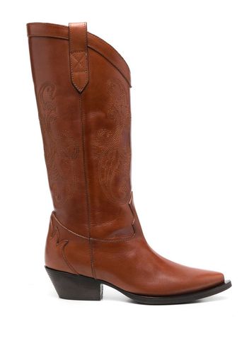 ETRO 40mm leather stitched western-boots - Braun