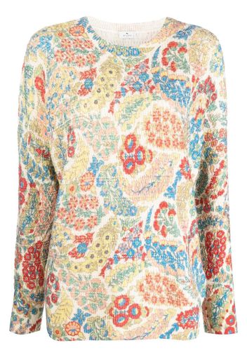 ETRO abstract-print long-sleeve jumper - Weiß