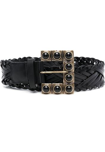 ETRO interwoven leather buckle belt - Schwarz