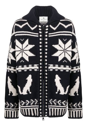 ETRO intarsia knitted jacket - Blau