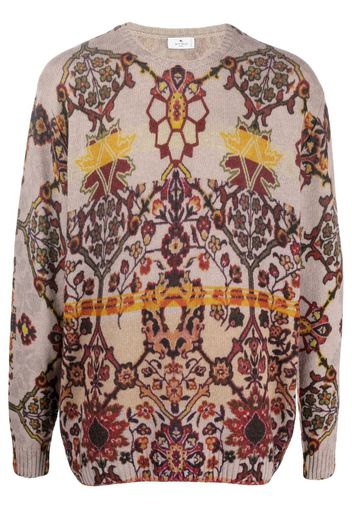 ETRO floral-print wool-knit jumper - Rosa