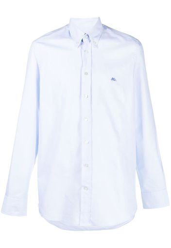 ETRO logo-embroidered button-down shirt - Blau