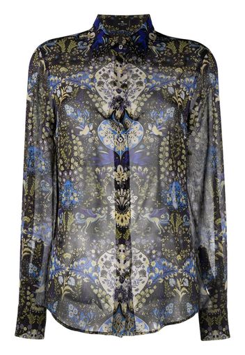 ETRO floral-print silk shirt - Grau