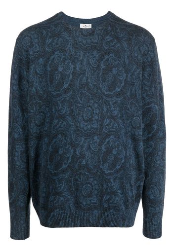 ETRO paisley-print knitted jumper - Blau