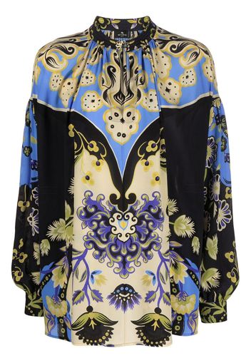 ETRO floral-print blouse - Schwarz