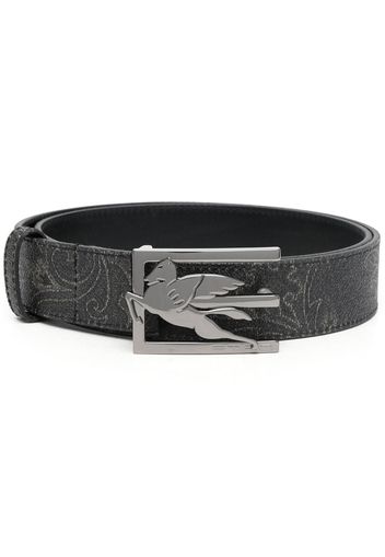 ETRO logo-buckle leather belt - Grau