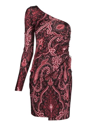 ETRO paisley-print one-shoulder dress - Rot