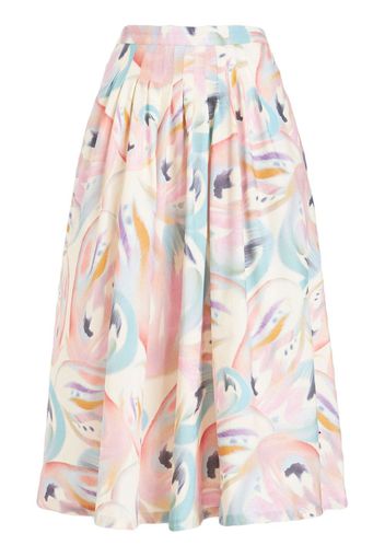 ETRO abstract print pleated skirt - Weiß