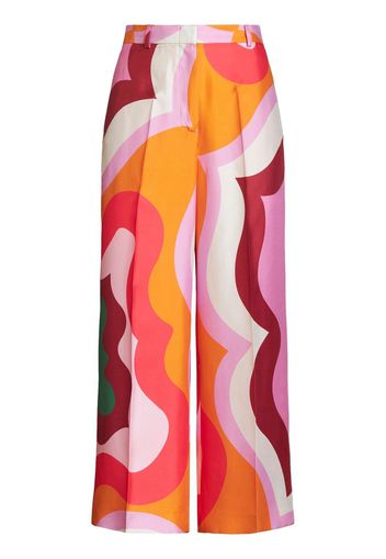 ETRO Weite Hose mit Wellen-Print - Orange