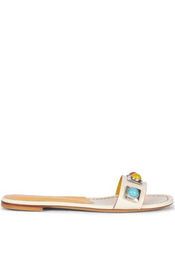 ETRO gemstone embellished sandals - Weiß