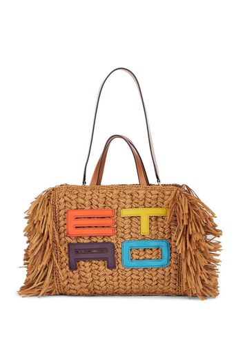 ETRO Gewebter Shopper mit Logo-Stickerei - Braun