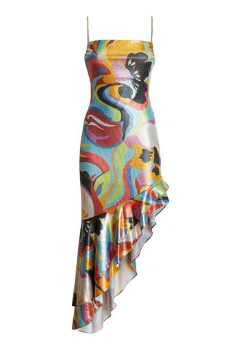 ETRO graphic-print asymmetric-hem dress - Mehrfarbig