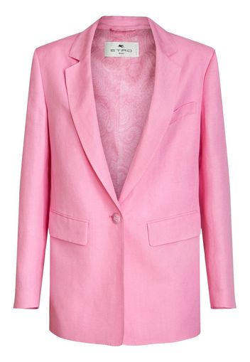 ETRO button-fastening linen-silk blazer - Rosa