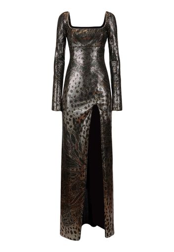 ETRO Abendkleid mit Strass-Print - Silber