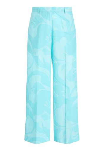 ETRO printed cropped trousers - Blau