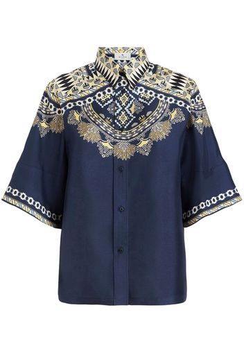 ETRO Seidenhemd mit Paisley-Print - Blau