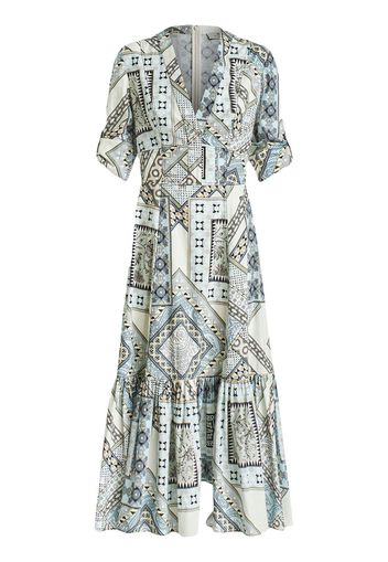 ETRO paisley-print patchwork flared dress - Blau