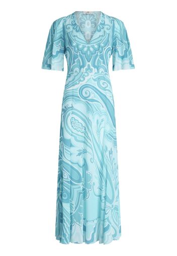 ETRO paisley-print silk dress - Blau