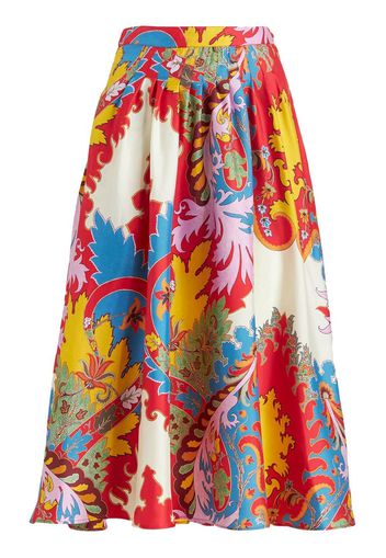 ETRO all-over graphic-print midi skirt - Rot