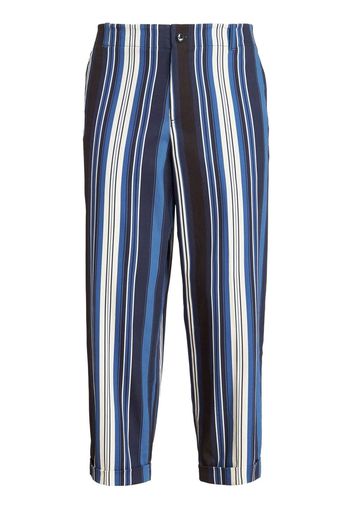 ETRO Gestreifte Cropped-Hose - Blau