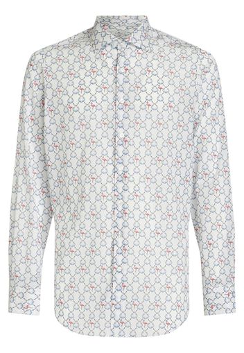 ETRO flamingo-print long-sleeve shirt - Weiß